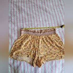 Yellow boho semi high waist shorts